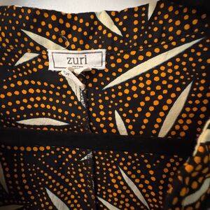 Zuri Women's Orange and Black Midi Dress